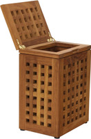 AquaTeak Grate Waste Basket with Lid