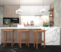 AquaTeak Patented 30" Tall Sumba Teak Bar Stool