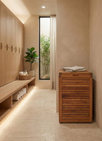 AquaTeak The Original Spa Large Size Teak Laundry or Storage Hamper