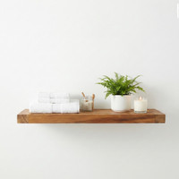 18" Moa Teak Flat Wall Shelf thumbnail