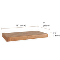 18" Moa Floating Teak Wall Shelf