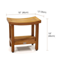 Patented 18" Sumba Teak Shower Bench with Shelf