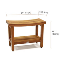 Patented 24" Sumba Teak Shower Bench with Shelf