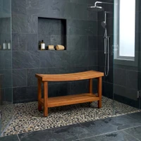 Patented 36" Sumba Teak Shower Bench with Shelf