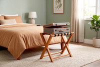 Manada Solid Teak Luggage Rack