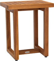 AquaTeak 18" Spa Teak Shower Bench with Elevated Height