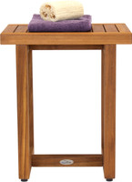 18" Spa Teak Shower Bench with Elevated Height
