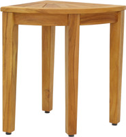 15.5" Kai Corner Teak Shower Bench with Elevated Height