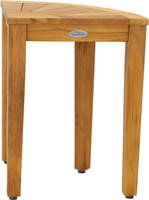 15.5" Kai Corner Teak Shower Bench with Elevated Height