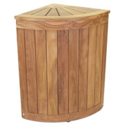 AquaTeak Kai Corner Teak Laundry & Storage Hamper