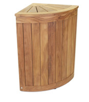 AquaTeak Kai Corner Teak Laundry & Storage Hamper