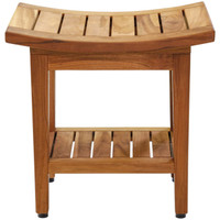Patented 18" Maluku Teak Shower Bench with Shelf