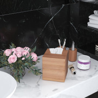 AquaTeak Manada Square Teak Tissue Box