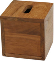 AquaTeak Manada Square Teak Tissue Box