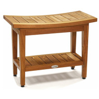 Patented 24" Maluku Teak Shower Bench with Shelf