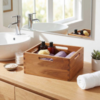 10" Spa Large Teak Storage Bin
