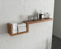 Manada Contemporary Teak Floating Wall Shelf thumbnail