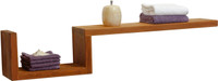 Manada Contemporary Teak Floating Wall Shelf