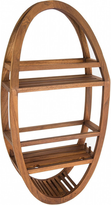 Patented Moa Oval Teak Shower Organizer