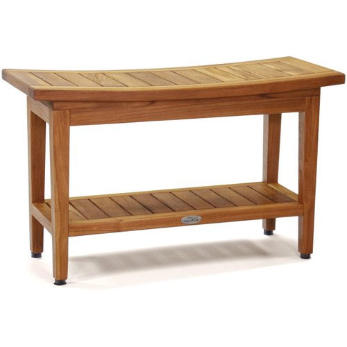 Patented 30" Maluku Teak Shower Bench with Shelf