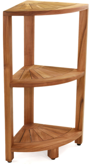 Kai-Petite Three-Tier Corner Teak Bath Stand