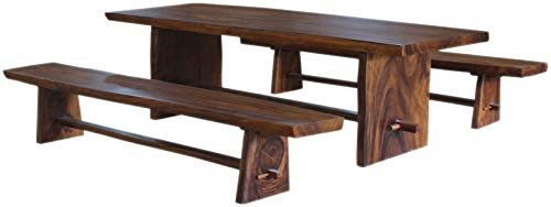 Molu Live Edge Teak Slab Table & Bench