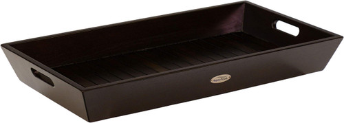 Moa Mocha-Shield Large Solid Teak Amenities Serving Tray