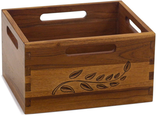 AquaTeak 7" Spa-Artisan Teak Storage Bin