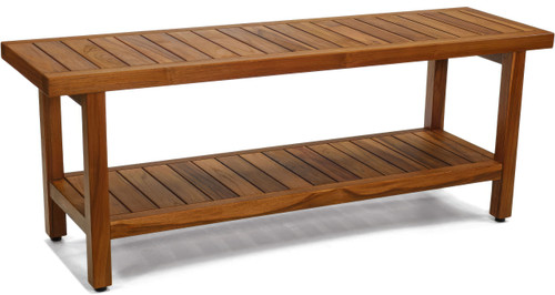 48" Spa Estate Teak Shower Bench with Shelf