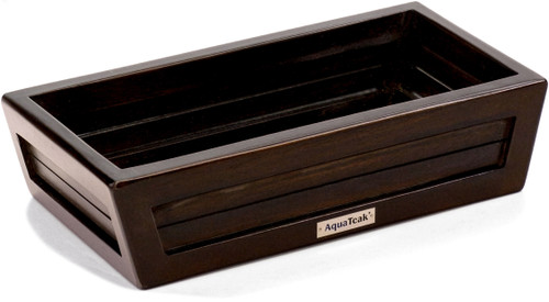 Moa Mocha-Shield Teak Bathroom Guest Towel & Amenities Tray