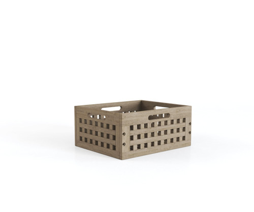 7" Grate-Mist Medium Size Teak Storage Bin
