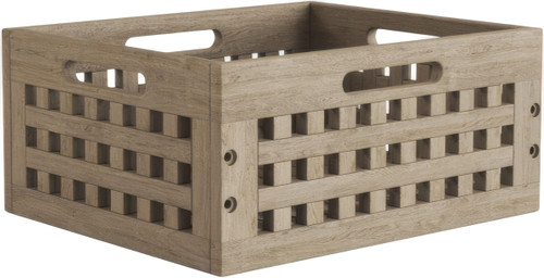 7" Grate Mist-Shield Medium Size Teak Storage Bin