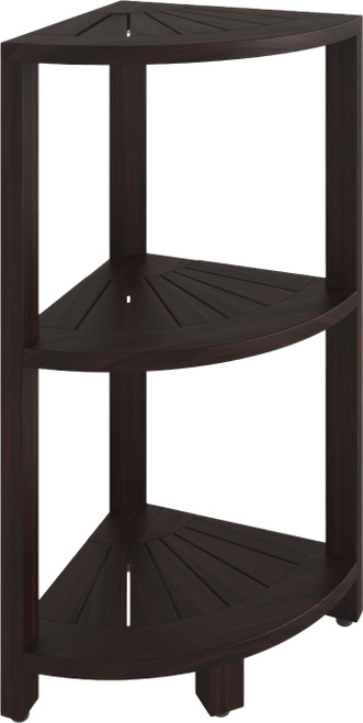 Kai-Petite Mocha-Shield Small Three-Tier Teak Corner Bath Shelf