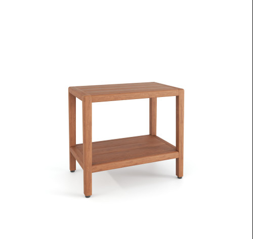 24" Spa-Bjon Teak Shower Bench with Shelf