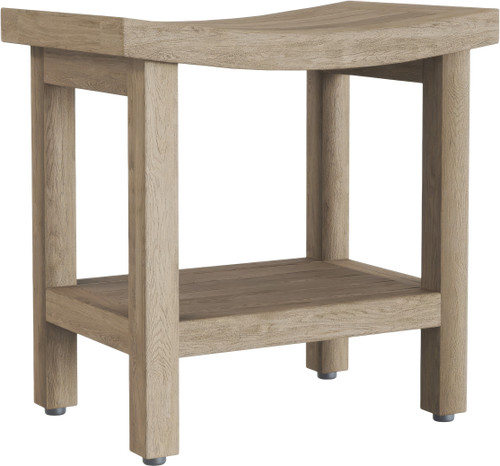 18" Sumba Mist-Shield Teak Shower Bench with Shelf