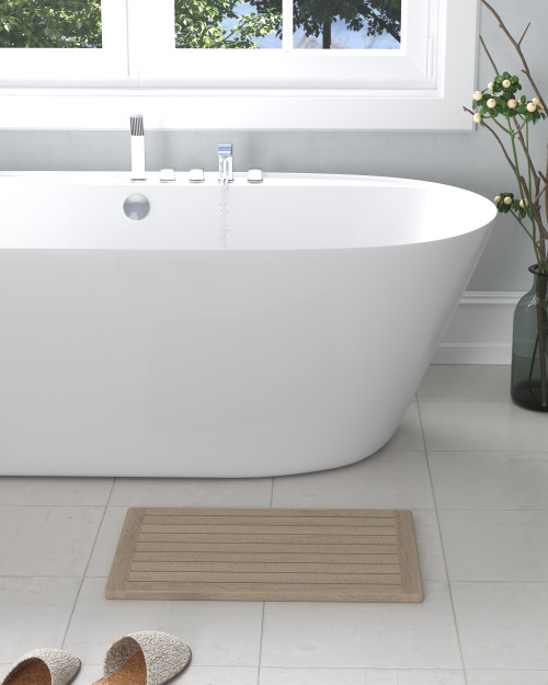 The Spa-Mist™ Teak Bath & Shower Mat. 