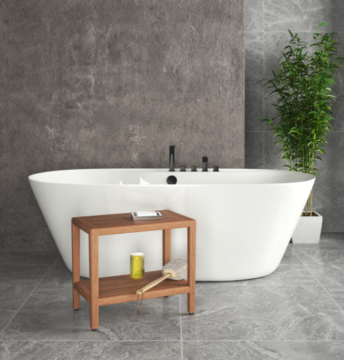 The 24" Spa-Bjön™ Teak Side Table & Shelf.