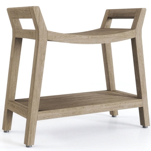 Patented Asia Ascend-Mist Estate Teak Shower Bench with Shelf