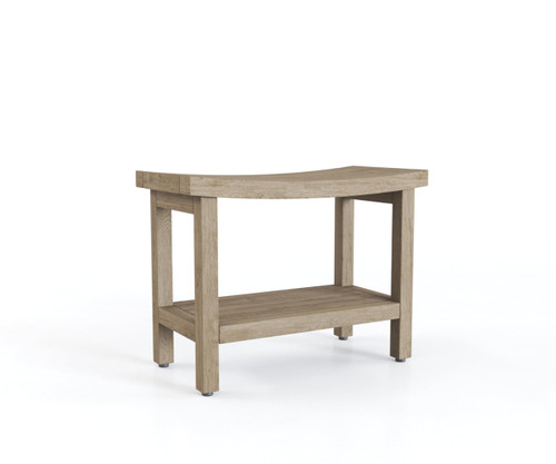 24" Sumba-Mist Teak Shower Bench with Shelf