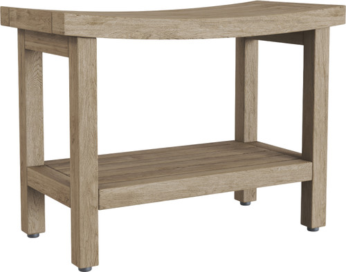 24" Sumba Mist-Shield Teak Shower Bench with Shelf