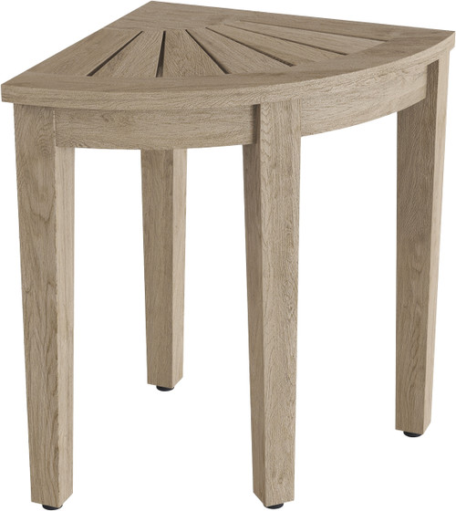 15.5" Kai Mist-Shield Corner Teak Shower Bench with Elevated Height