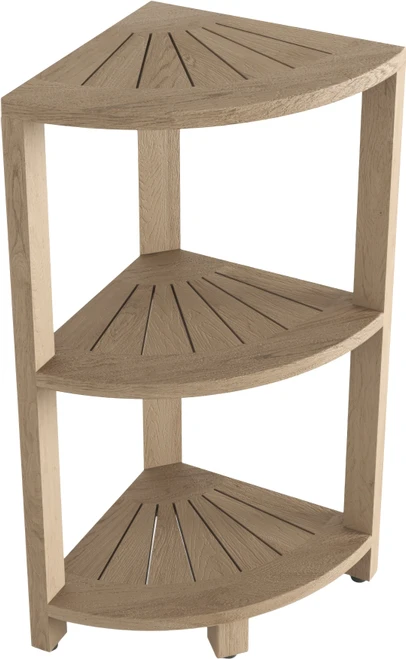 Kai Mist-Shield Small 3-Tier Corner Teak Bath Shelf