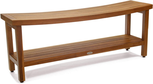 Patented 48" Sumba Estate Teak Shower Bench with Shelf