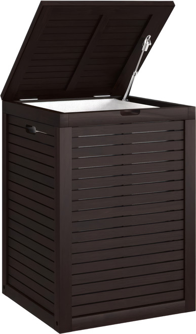Spa Mocha-Shield Large-Size Teak Laundry or Storage Hamper