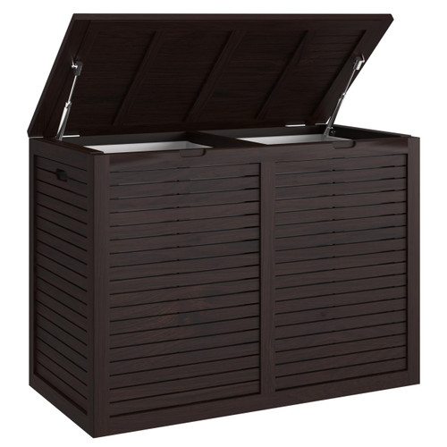 Spa Mocha-Shield Large-Size Double Teak Laundry or Storage Hamper