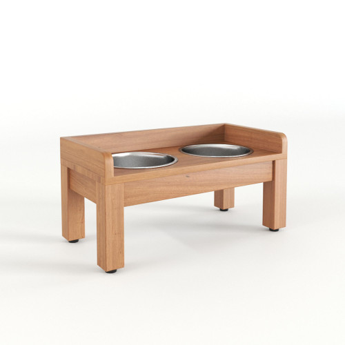 Manada Medium Teak Pet Bowl Holder