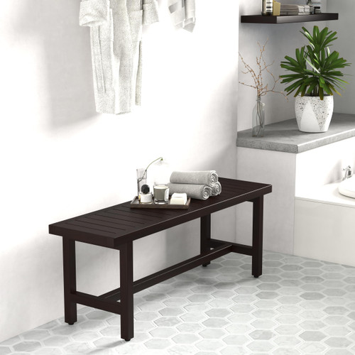 AquaTeak 48" Spa Mocha-Shield Grand Estate Teak Shower Bench
