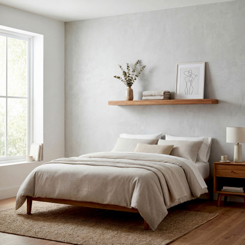 48" Manada Floating Teak Wall Shelf