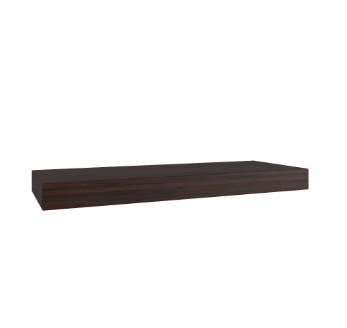 24" Manada™ Mocha-Shield Floating Hollow Teak Wall Shelf