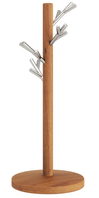 Manada Teak & Stainless Steel Jewelry Stand